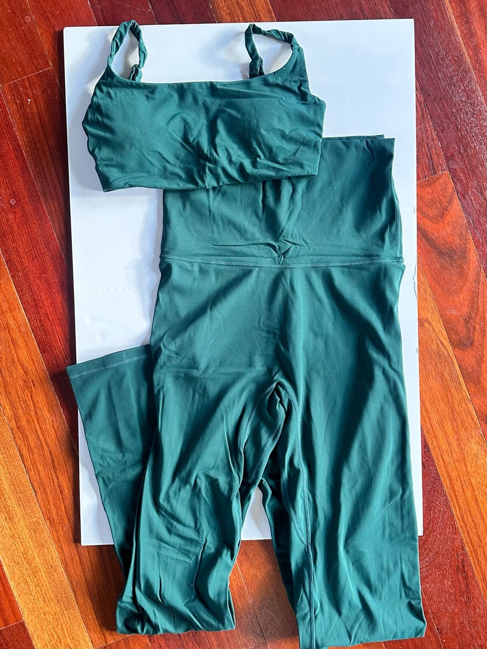 Vitality Cloud II Fold Over Trousers & Sports Bra Forest Green Set
